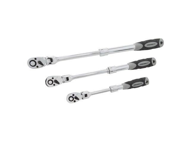 STEELMAN 96753 1/2', 3/8', 1/4' Drive 72 Geared Teeth Extendable Flexhead