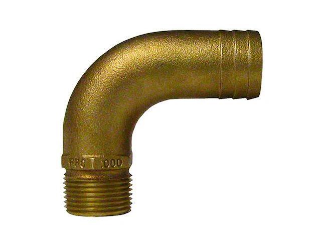 GROCO 1/2 NPT-90 X 3/4 ID HOSE BARB FULL FLOW ELBOW