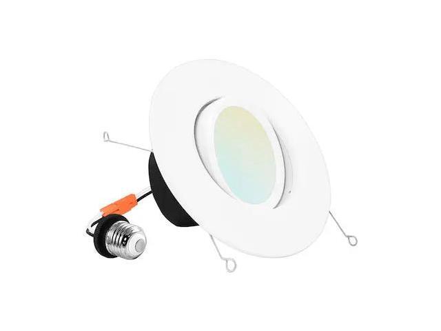 LUXRITE LR23043-1PK 5/6 Inch Gimbal LED Recessed Can Light 5 CCT Selectable