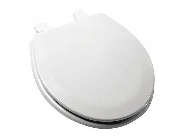 JONES STEPHENS C013WD00 Delux Molded Wood Seat,Wht,Rnd,Adj Hinge With Cover,