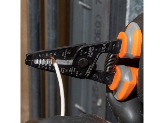 KLEIN TOOLS 11055RINS 7.7' Wire Stripper and Cutter 10-18 AWG Solid; 12-20 AWG