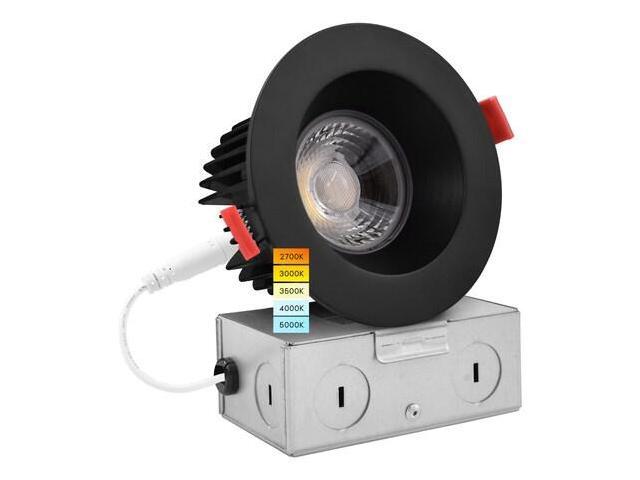 LUXRITE LR24950 LR24956-1PK 4 Inch LED Recessed Downlight 5 CCT Selectable
