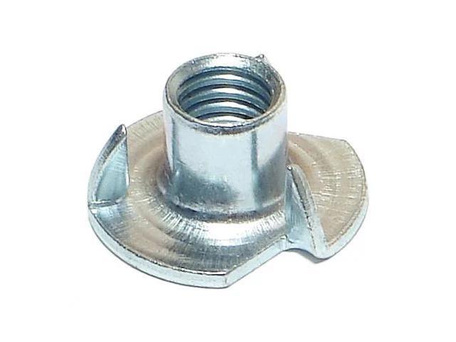 MIDWEST FASTENER 03781 T-Nut, 3 Prongs, 3/8'-16, Steel, Zinc Plated, 100 PK