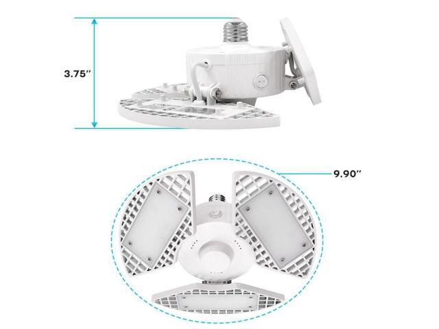 LUXRITE LR42350-4PK Deformable LED Garage Light Bulbs 80W 8000LM 5000K Bright