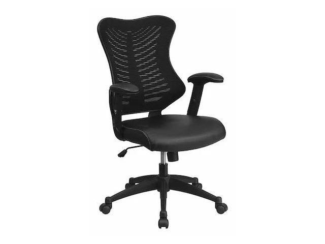 Flash Furniture Kale Ergonomic LeatherSoft/Mesh Swivel High Back Executive Office Chair Black (BLZP806BKLEA)