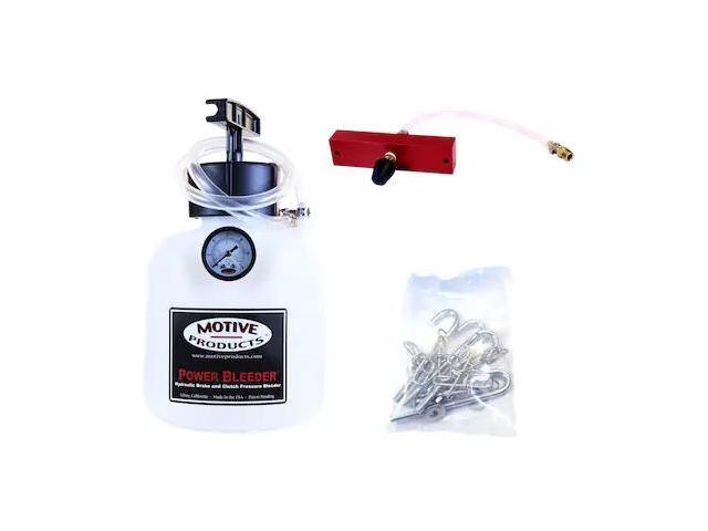 Motive Products 0130 Boat Trailer Power Bleeder 2-Quart Tank with Hose and Press-Fit Style Adapter, Compatible with Dexter, Triton, and Others