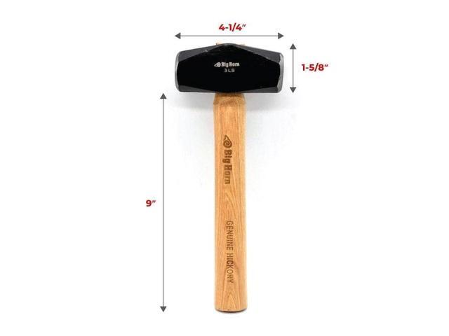 BIG HORN 15125 3 LBs Drilling Hammer with Hickory Handle