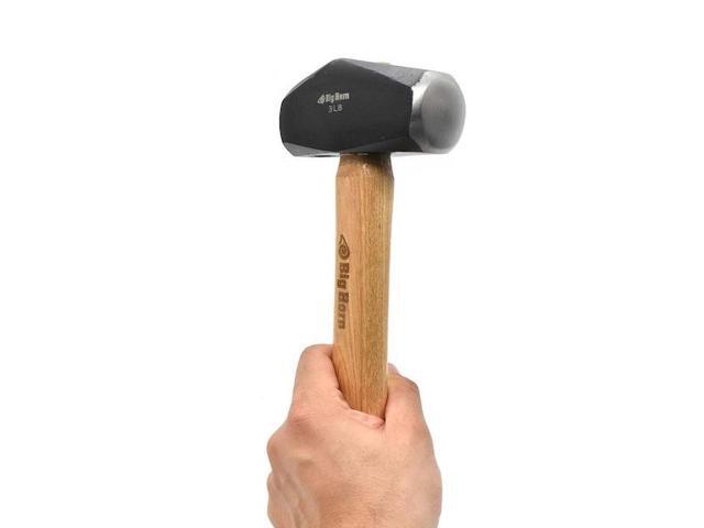 BIG HORN 15125 3 LBs Drilling Hammer with Hickory Handle