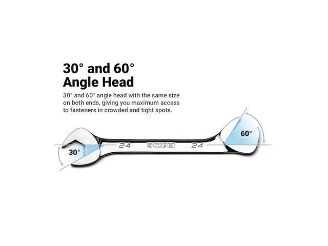 CAPRI TOOLS CP11906 6mm Angle Open End Wrench, 30Deg and 60Deg Angles, Metric