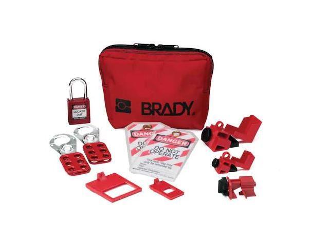 BRADY 120886 Personal Lockout Kit- Electrical, Storage Container Color: Red