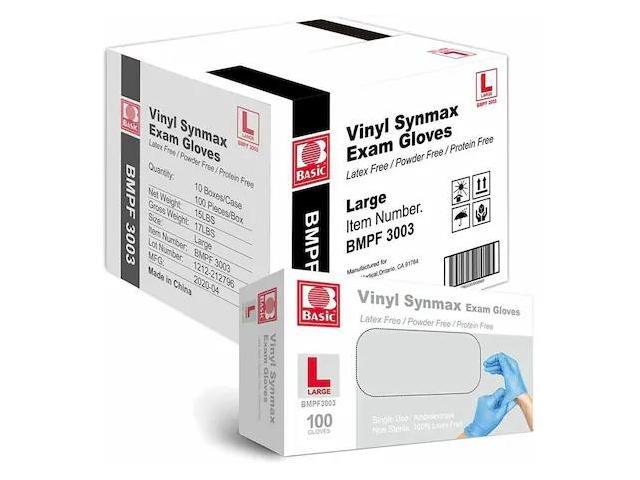 ZORO SELECT SYNMAXLC Disposable Gloves, Vinyl/Nitrile Blend, Powder-Free,