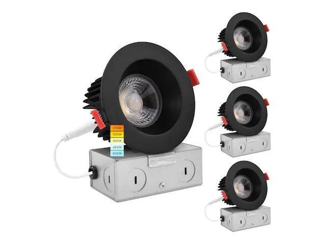 LUXRITE LR24950 LR24956-4PK 4 Inch LED Recessed Downlights 5 CCT Selectable