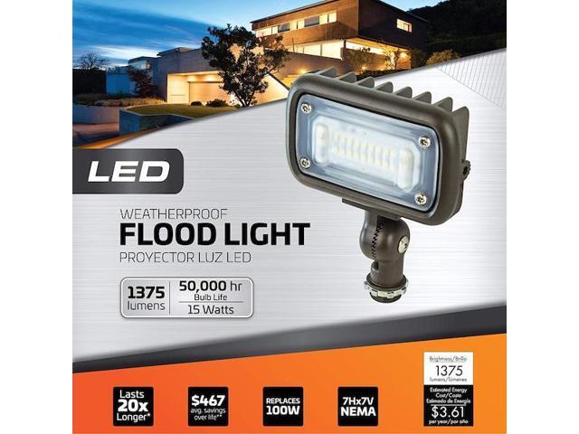 NEWHOUSE LIGHTING WW15BRZ Outdoor 15W LED Landscape Wall Wash Flood Light,