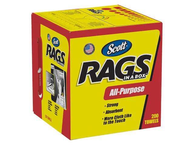 SCOTT KW143 Scott Rags In A Box, 10' x 12', White, 200/Box, 8 Boxes/Case