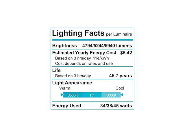 LUXRITE LR25195-1PK 4 FT Linear LED Shop Light 3 CCT Selectable 3500K-5000K