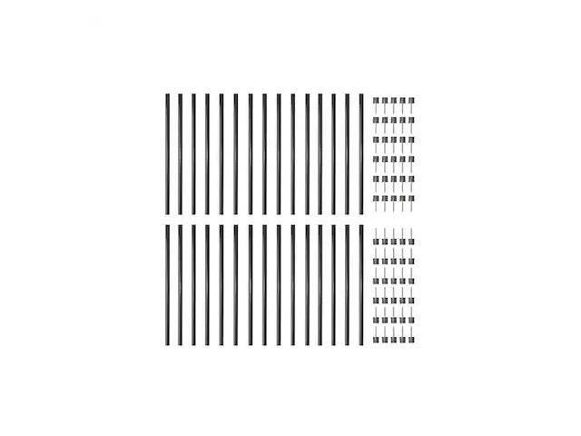 NUVO IRON CR32 32 in Round Balusters, 3/4 in Diameter, Black, Galvanized Steel,