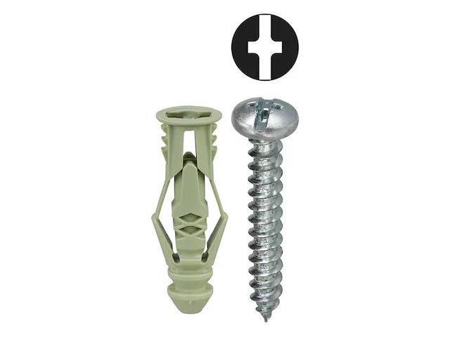 DOTTIE TG12K Triple-Grip Screw Anchor, 1-1/2' L, Nylon