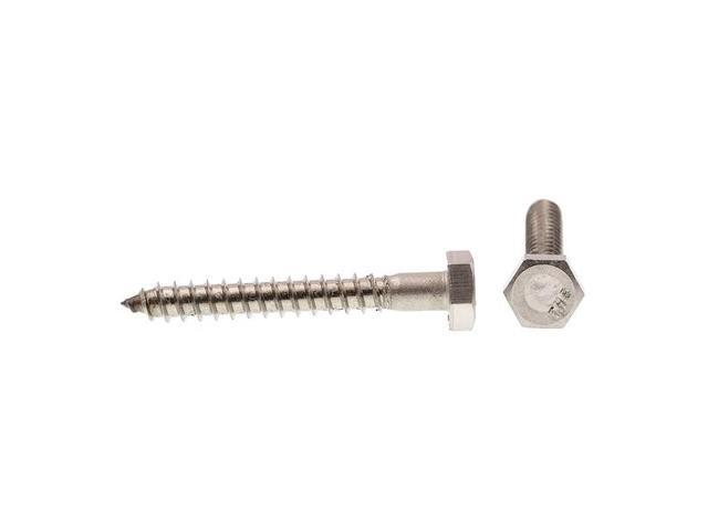 Prime-Line 9055040 Hex Lag Screws, 1/4 in. X 2 in., Grade 18-8 Stainless Steel, 25-Pack