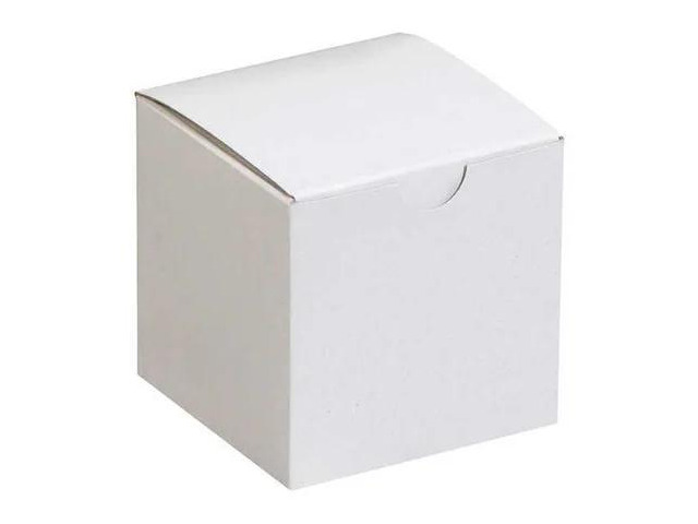 PARTNERS BRAND GB333 3 in x 3 in x 3 in Gift Box, White, Fiberboard, 100 PK