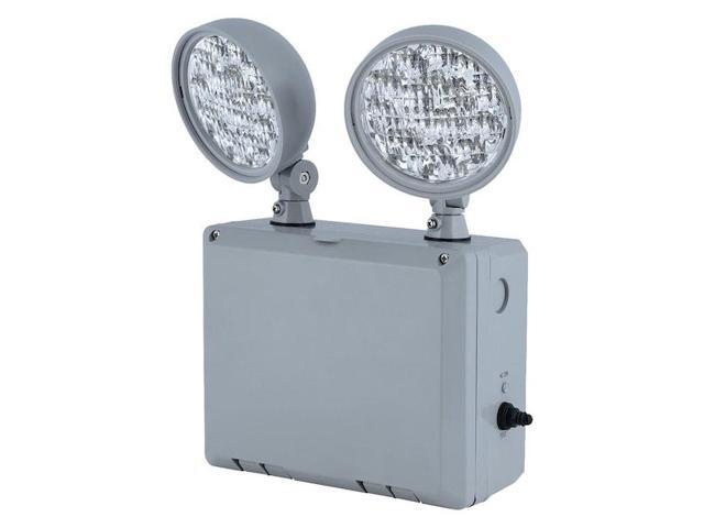 compass cu2wg cu2w series 2 head adjustable wet location led emergency light with grey housing