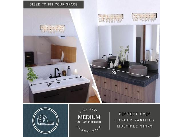 VAXCEL W0271 Elsa Capiz Shell 4L Vanity Satin Nickel