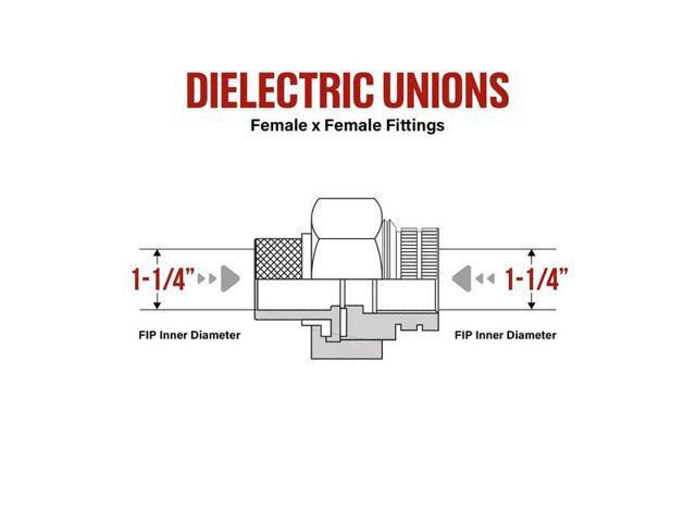 EVERFLOW DUFF0114-NL FIP Dielectric Union Pipe Fitting 1-1/4'