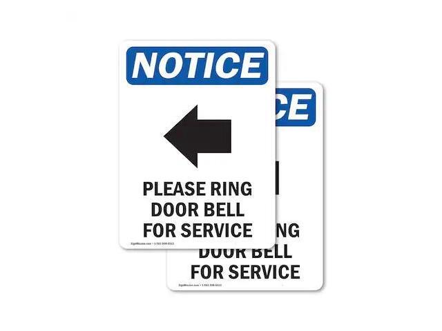 SIGNMISSION OS-2PACK-NS-D-35-V-17582 Please Ring Door Bell Sign With Symbol,