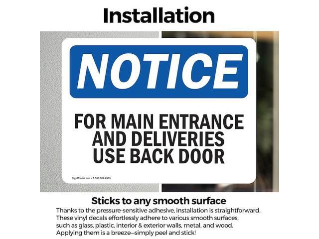 SIGNMISSION OS-2PACK-NS-D-1014-L-12854 For Main Entrance And Deliveries Use