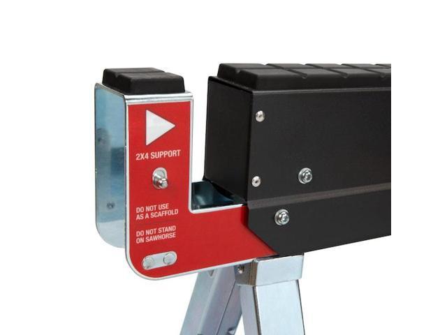 STEELMAN 92786 2-Piece Height Adjustable Folding Sawhorse and Work Table Set,