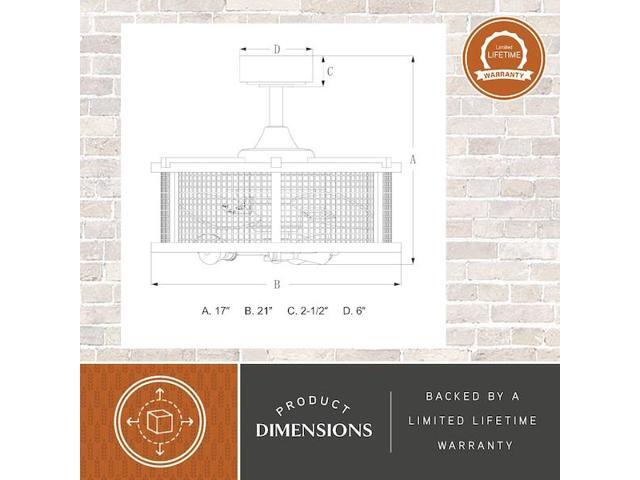 Humboldt Bronze and Teak Industrial Farmhouse Cage Ceiling Fan with LED Light Kit and Remote