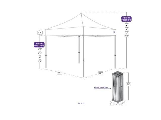 IMPACT CANOPY 283020204 TL Kit 10 FT x 10 FT , 210d Top Red, Roller Bag, and