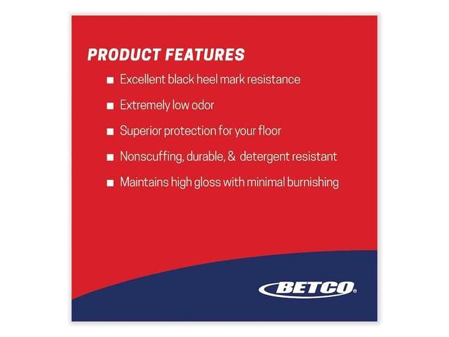 BETCO 606B500 Untouchable Floor Finish with SRT, 5 gal Bag-in-Box