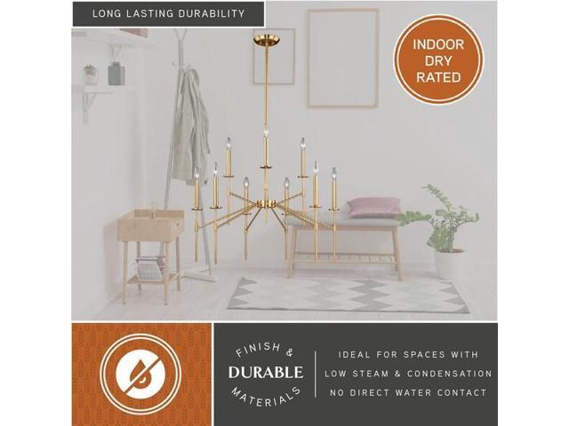 VAXCEL H0180 Kedzie 9 Light Brass Mid-Century Modern Chandelier