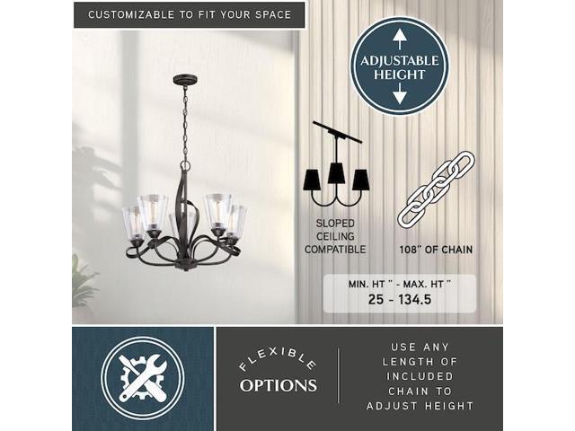 VAXCEL H0185 Cinta 5L Chandelier Bronze