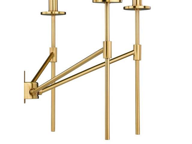 VAXCEL H0178 Kedzie 6 Light 2 Tier Brass Mid-Century Modern Chandelier