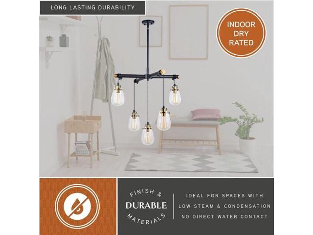 VAXCEL H0184 Kassidy 5L Chandelier Black/ Brass
