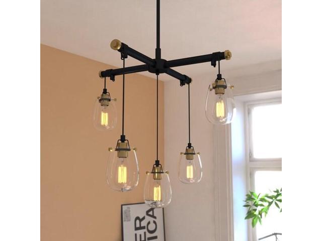 VAXCEL H0184 Kassidy 5L Chandelier Black/ Brass