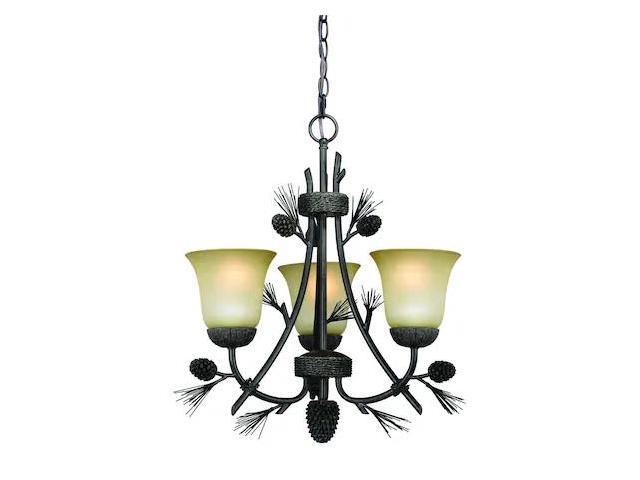 sierra 3 light bronze rustic pinecone mini chandelier