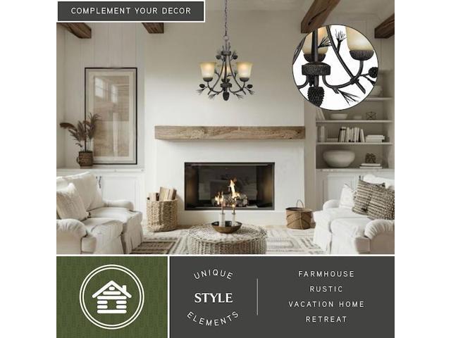 sierra 3 light bronze rustic pinecone mini chandelier