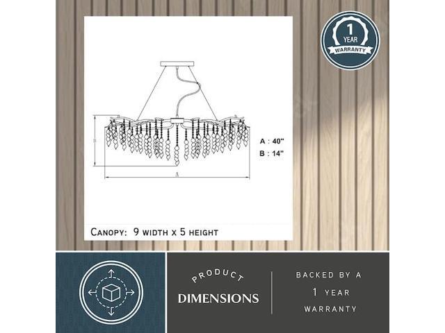 VAXCEL H0231 Rainier 6 Light Linear Chandelier