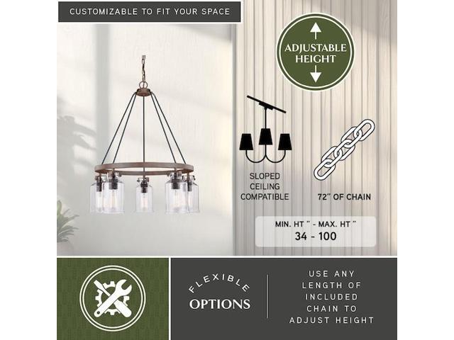 VAXCEL H0198 Milone 5L Chandelier Bronze