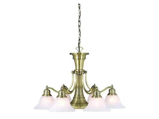 standford 6l antique brass chandelier with down light and switch