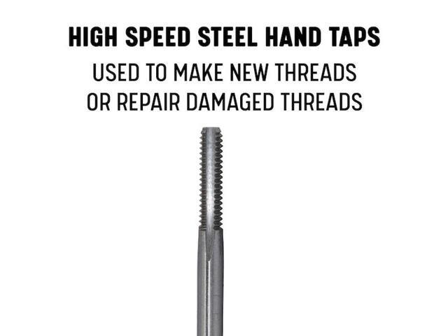 Drill America DWT Series Qualtech High-Speed Steel Left Hand Threading Tap, Uncoated (Bright) Finish, Round with Square End Shank, Bottoming...