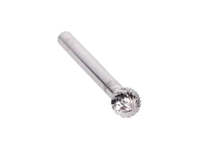 Drill America DUL Series Solid Carbide Bur, Double Cut, SD5 Ball End, 1/4' Shank, 1/2' Head Diameter, 7/16' Cutting Length, 6' Overall Length (Pack...