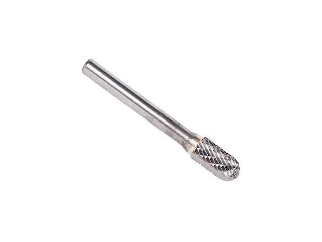 Drill America DUL Series Solid Carbide Bur, Double Cut, SC2A Cylindrical - Radius End, 1/4' Shank, 5/16' Head Diameter, 1' Cutting Length (Pack of 1)