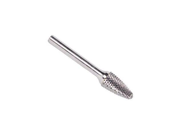 Drill America DUL Series Solid Carbide Bur, Double Cut, SF5 Tree - Radius End, 1/4' Shank, 1/2' Head Diameter, 1' Cutting Length (Pack of 1)
