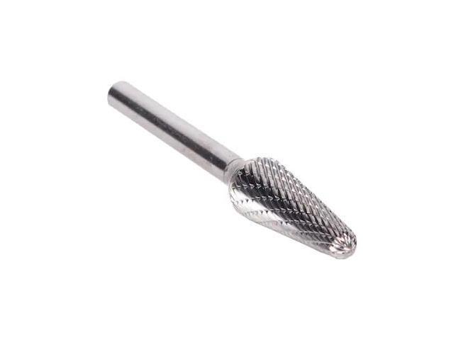 Drill America DUL Series Solid Carbide Bur, Double Cut, SL1 Cone, 1/4' Shank, 1/4' Head Diameter, 5/8' Cutting Length (Pack of 1)