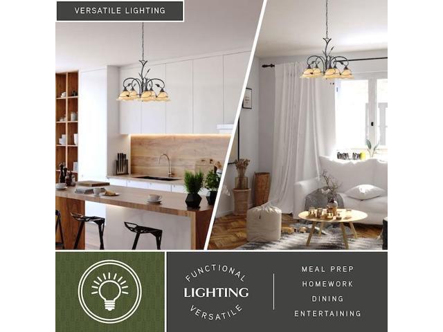 vaxcel ch38805ol vine 5 light chandelier, oil shale finish