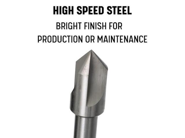 Drill America DEWCSK Series High-Speed Steel Center Reamer Countersink, 3 Flute, 1/2' Shank Diameter, 1' Size, 90 Degrees Angle (Pack of 1)
