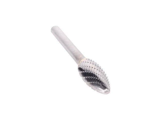 Drill America DUL Series Solid Carbide Bur, Double Cut, SH1 Flame, 1/4' Shank, 1/4' Head Diameter, 5/8' Cutting Length (Pack of 1)